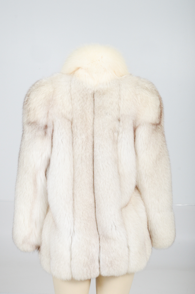 Vintage Blue Fox Fur Jacket