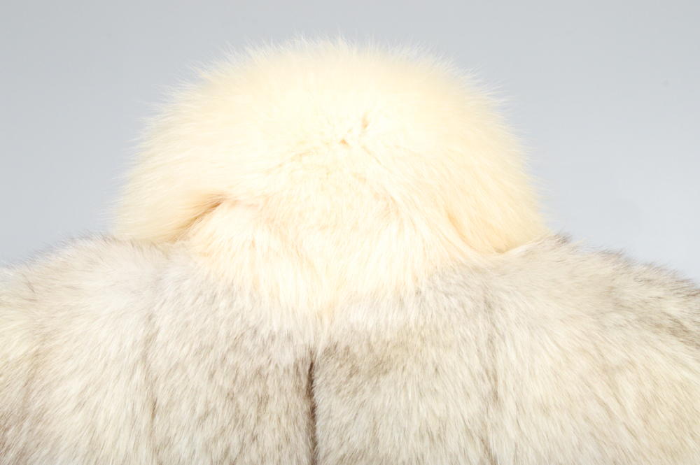 Vintage Blue Fox Fur Jacket