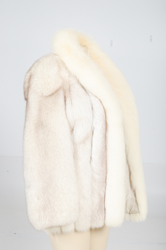 Vintage Blue Fox Fur Jacket