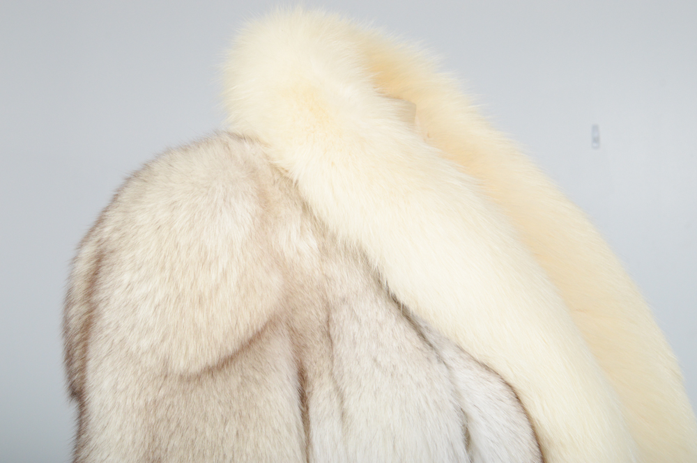 Vintage Blue Fox Fur Jacket