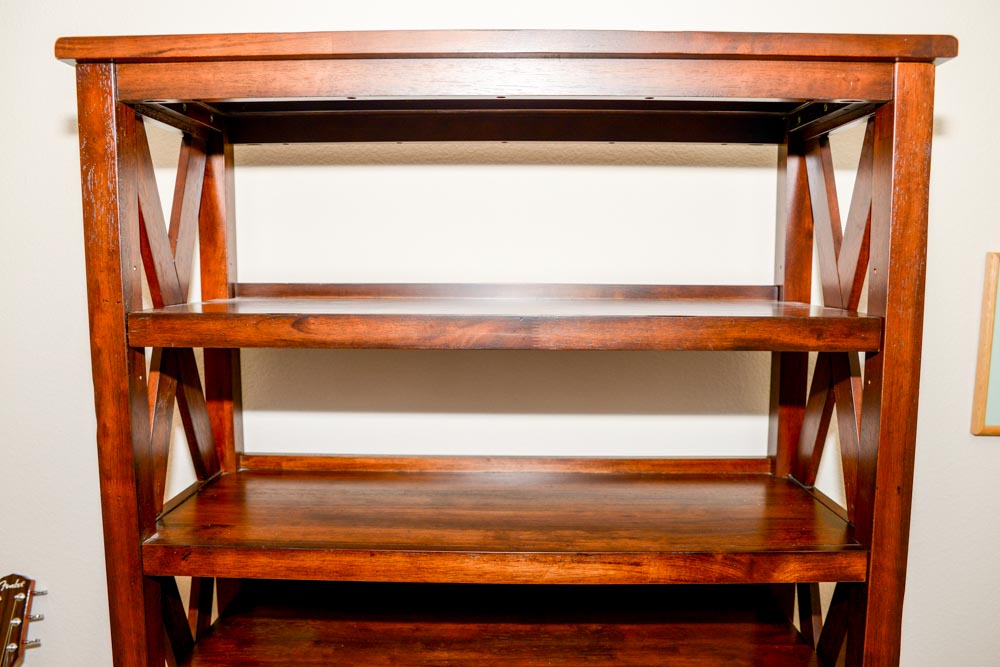 Six-Shelf Wooden Bookcase