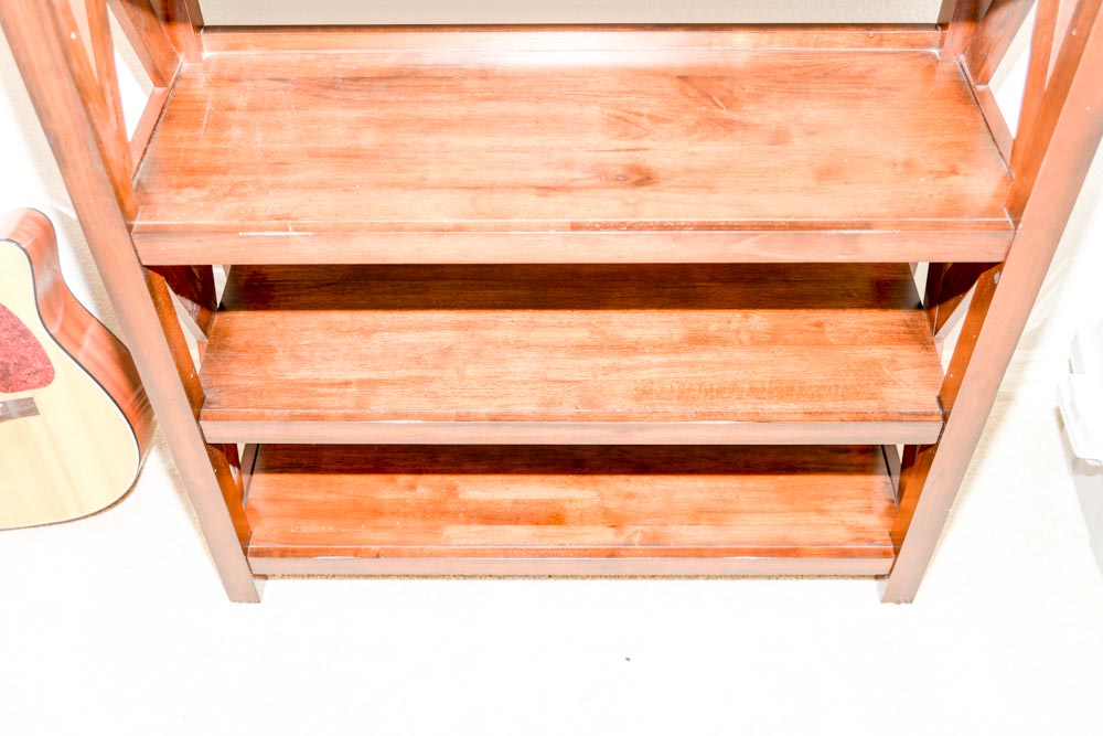 Six-Shelf Wooden Bookcase