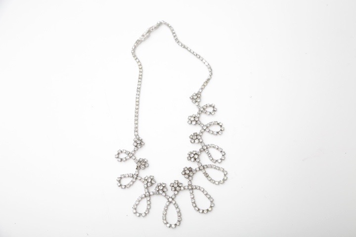 Vintage Silver Tone Rhinestone Jewelry