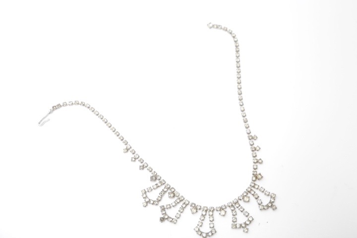 Vintage Silver Tone Rhinestone Jewelry