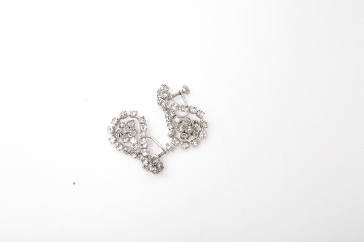 Vintage Silver Tone Rhinestone Jewelry