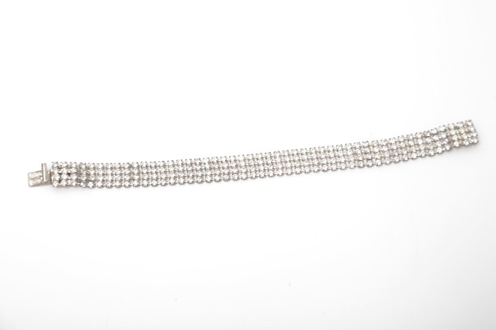 Vintage Silver Tone Rhinestone Jewelry