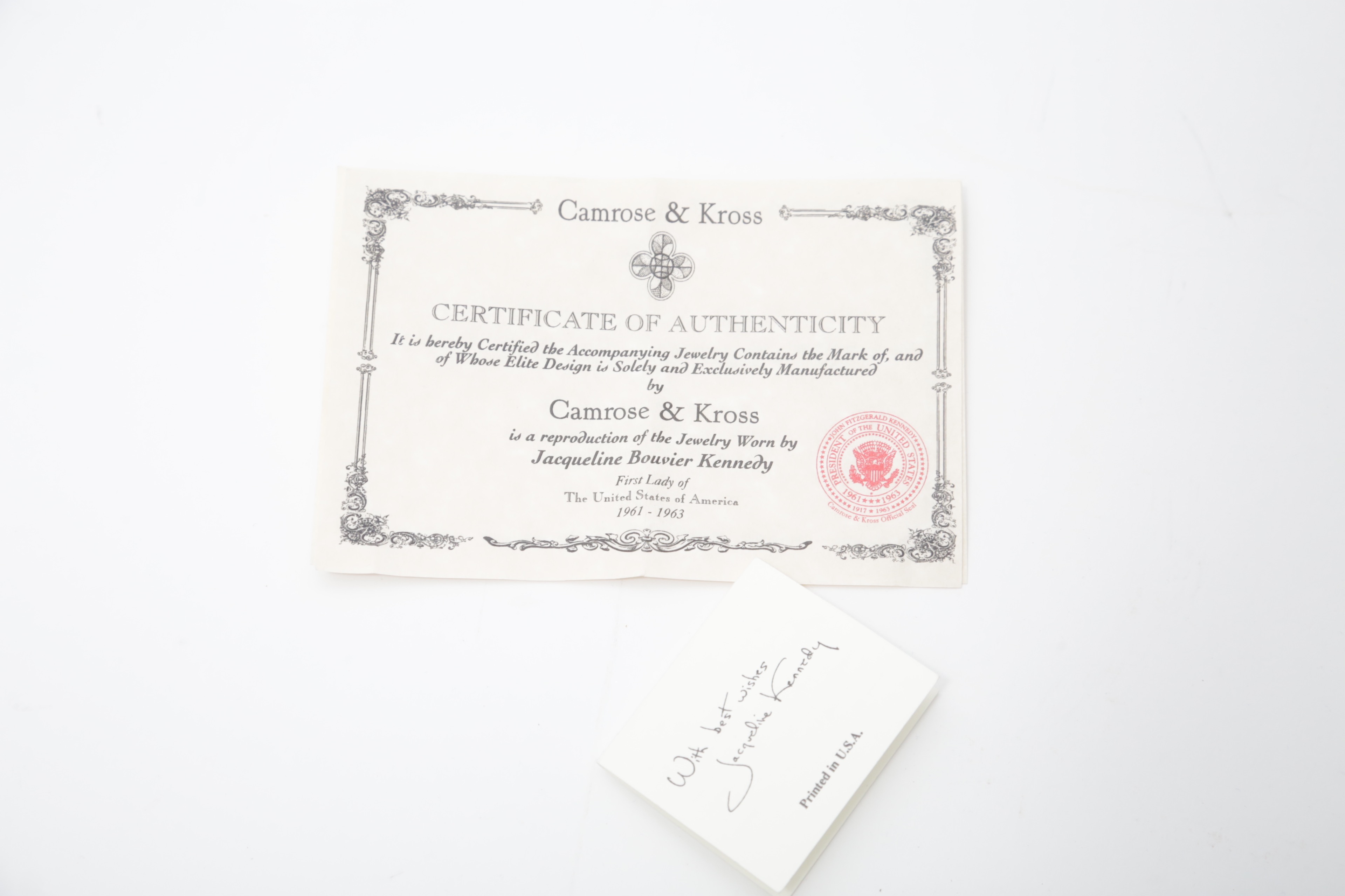 Camrose & Kross Jacqueline Kennedy Reproduction Jewelry