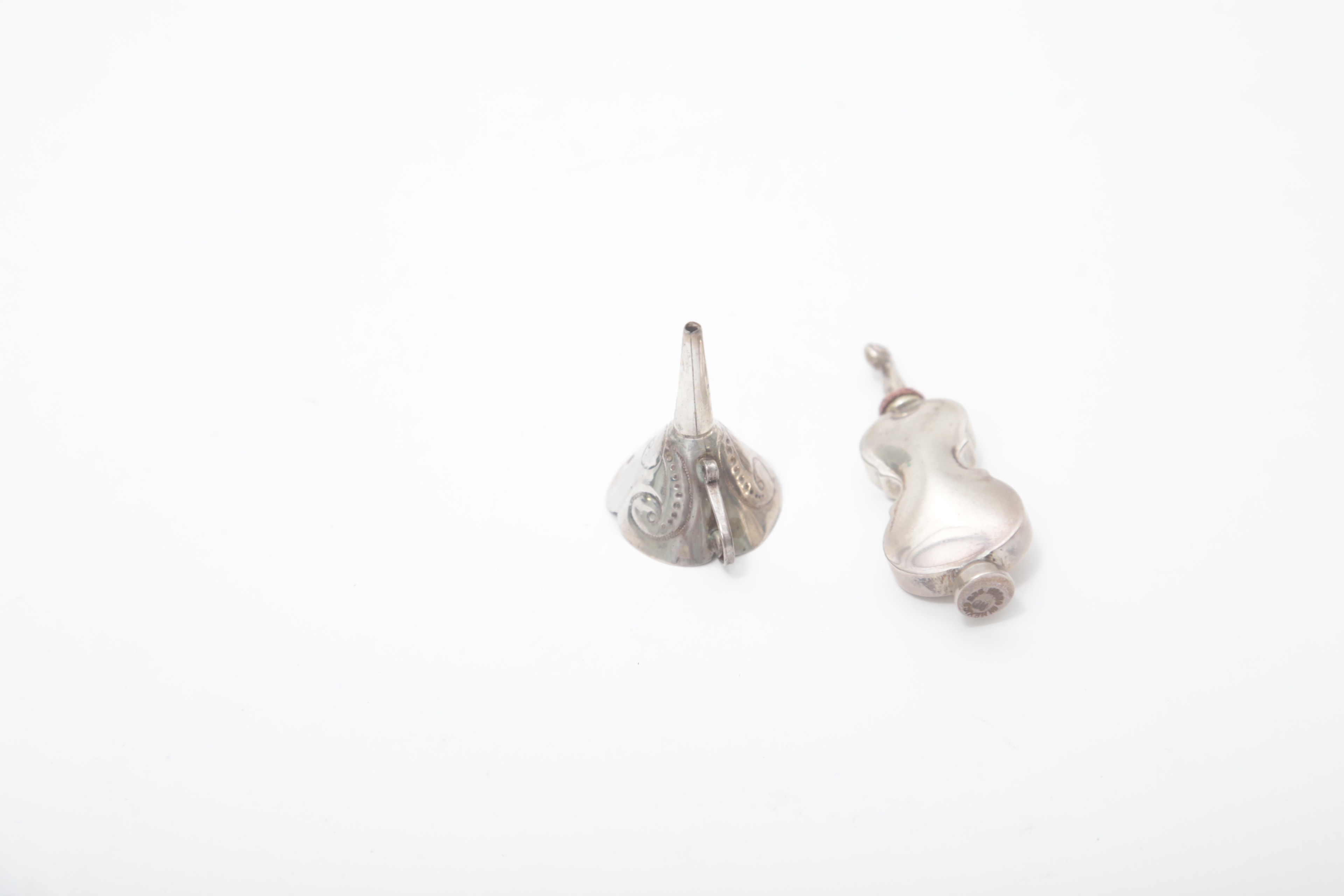 Mexican Sterling Perfume Bottle with Silver Plate Funnel