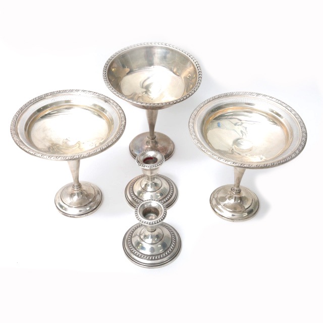 Weighted Sterling Tableware Featuring Watrous