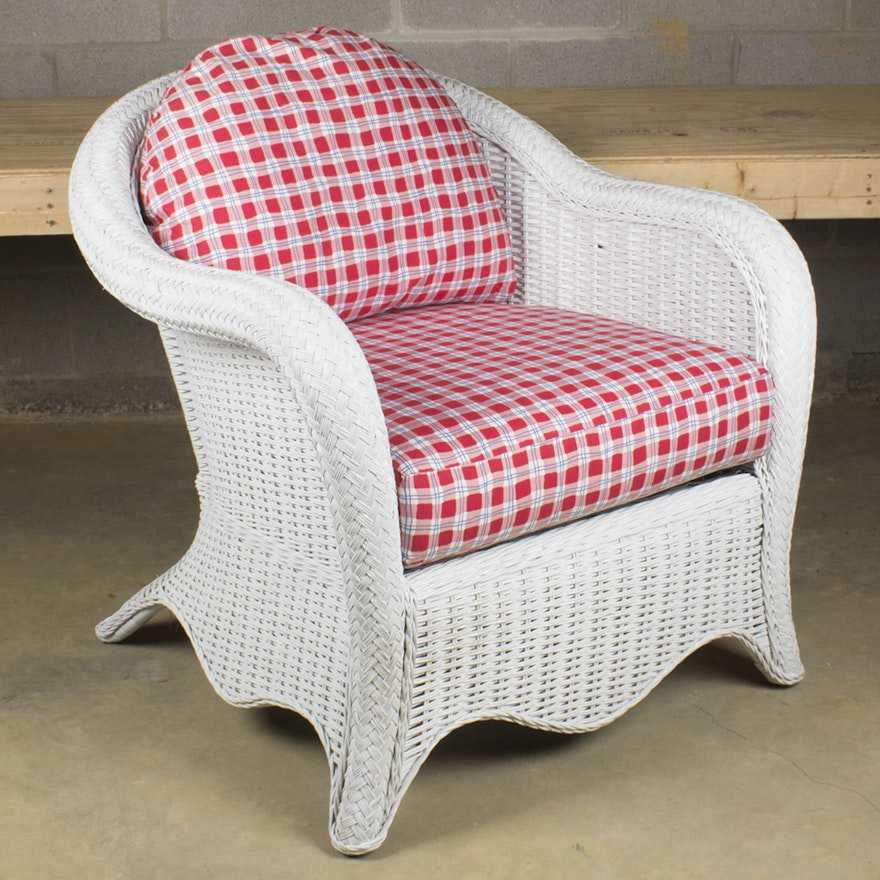 White Wicker Chair by Henry Link