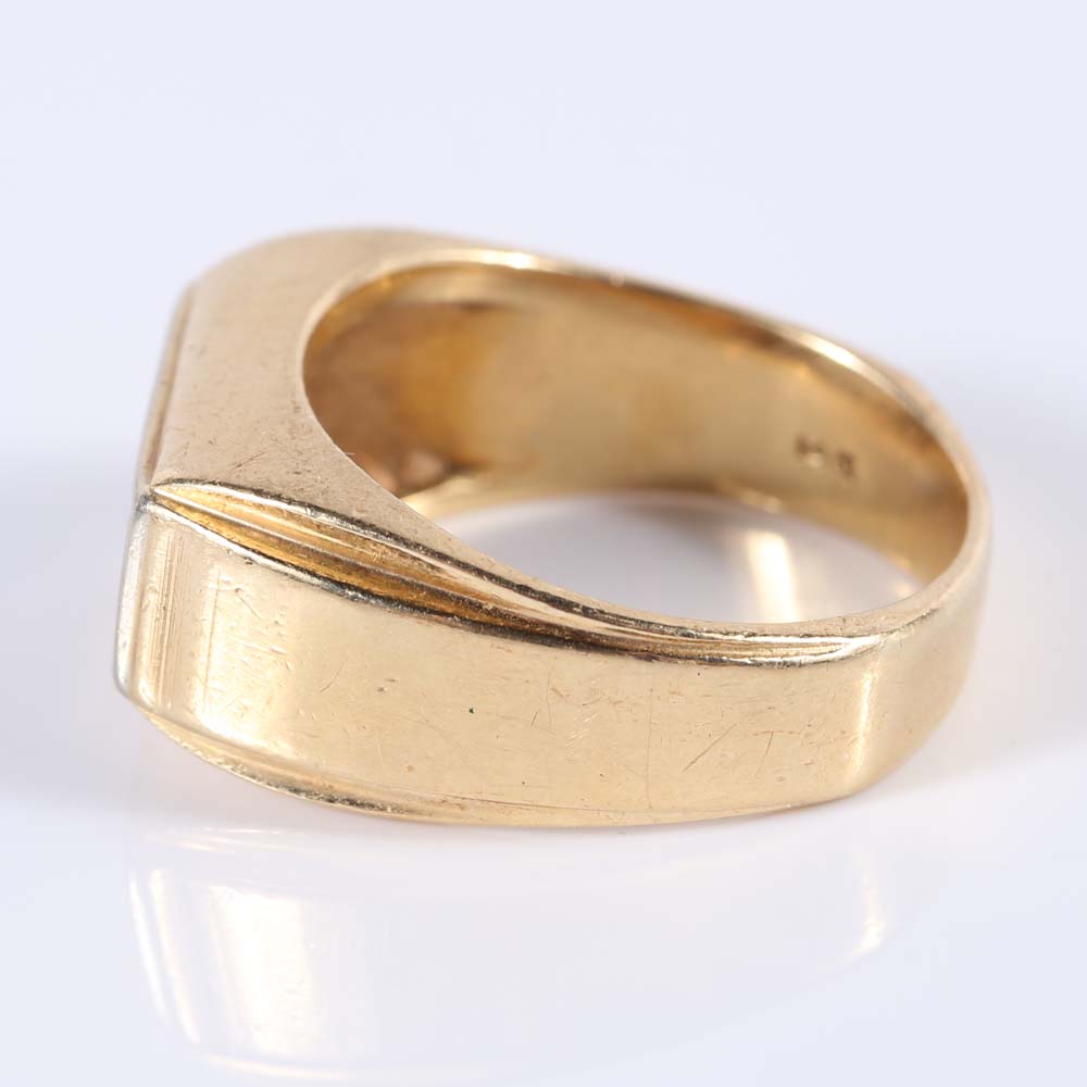 14K Yellow Gold Three-Stone Diamond Ring