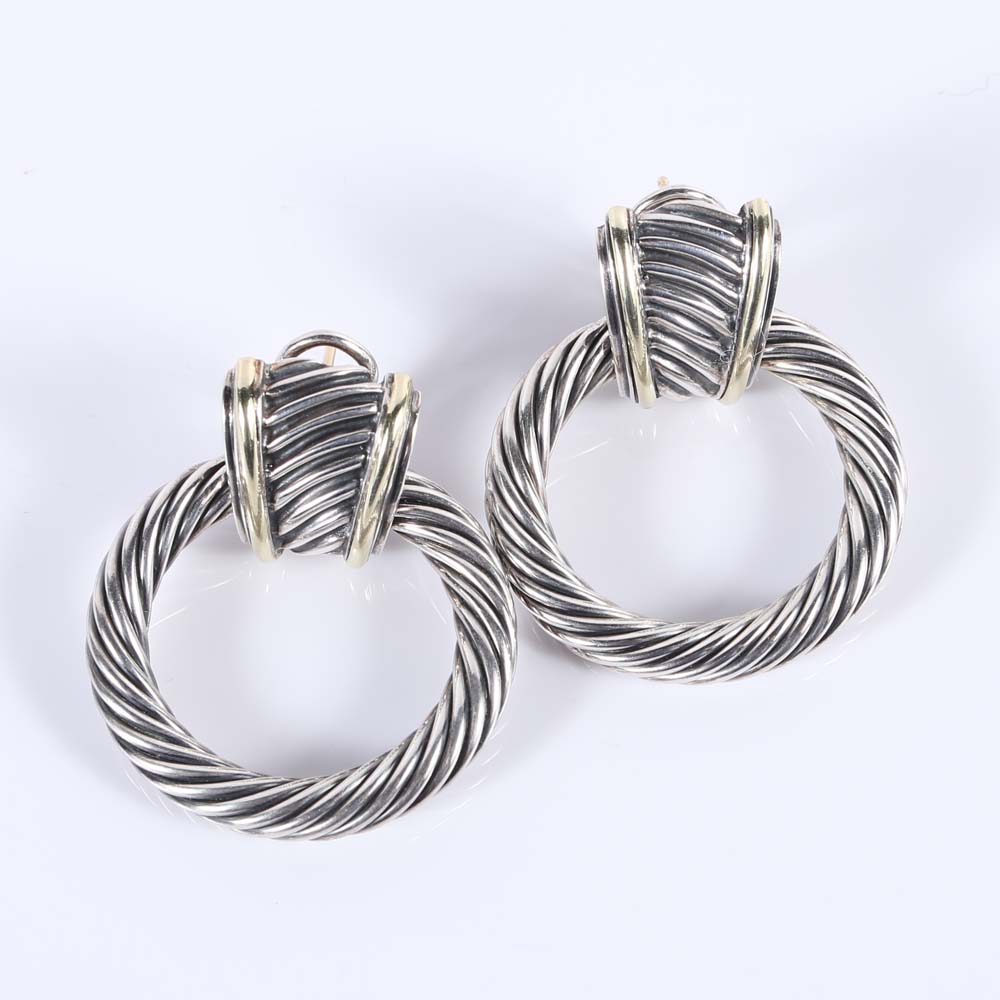 Sterling Silver David Yurman Doorknocker Earrings