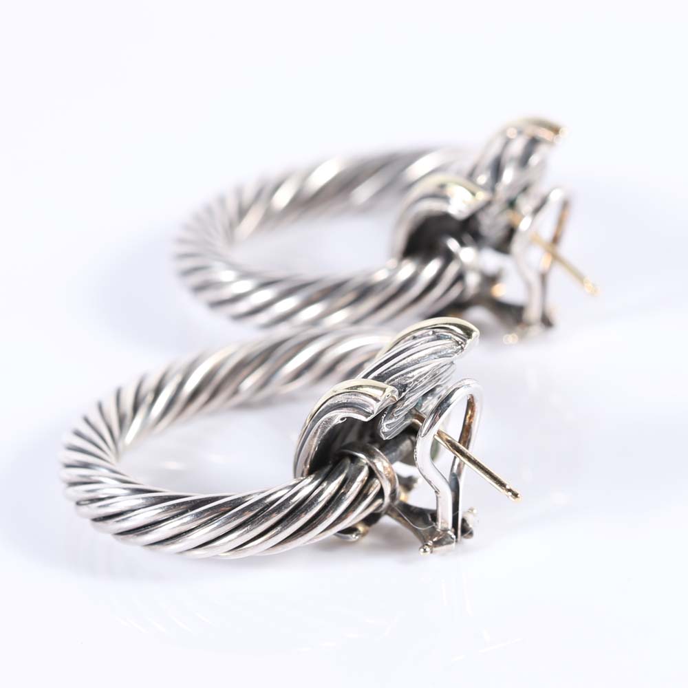 Sterling Silver David Yurman Doorknocker Earrings