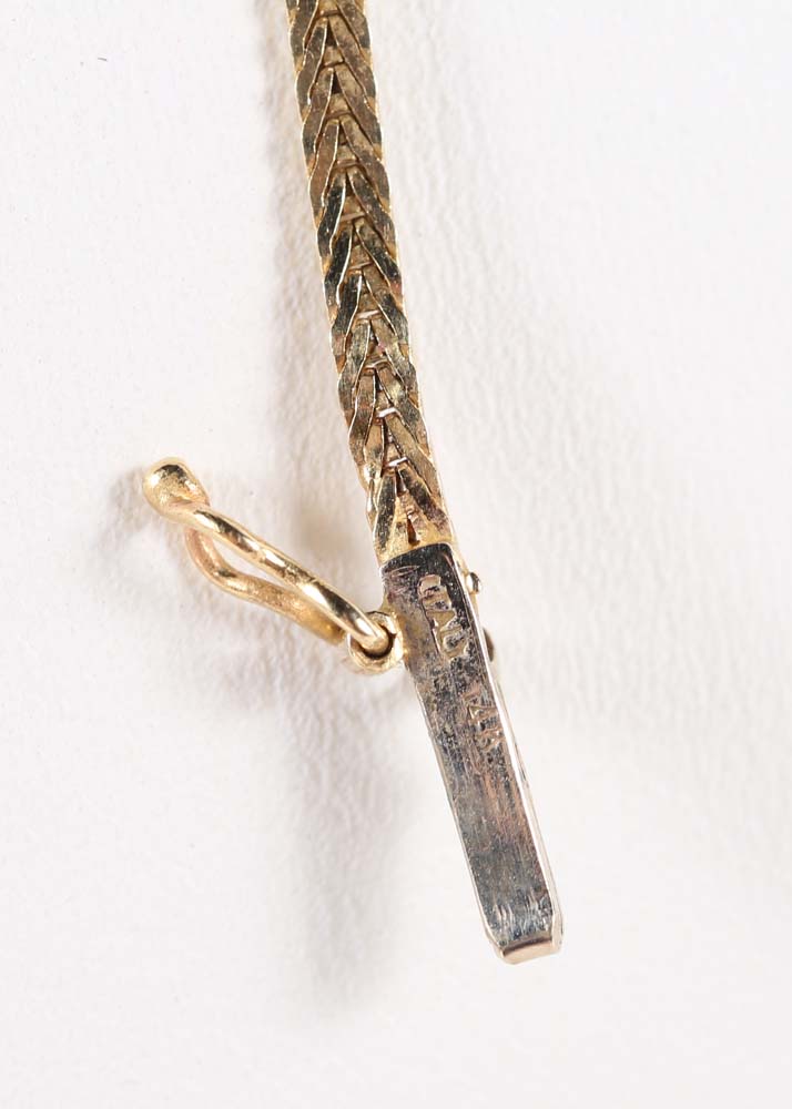 Vintage Tri-Color Gold "V" Necklace