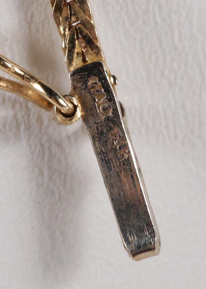 Vintage Tri-Color Gold "V" Necklace