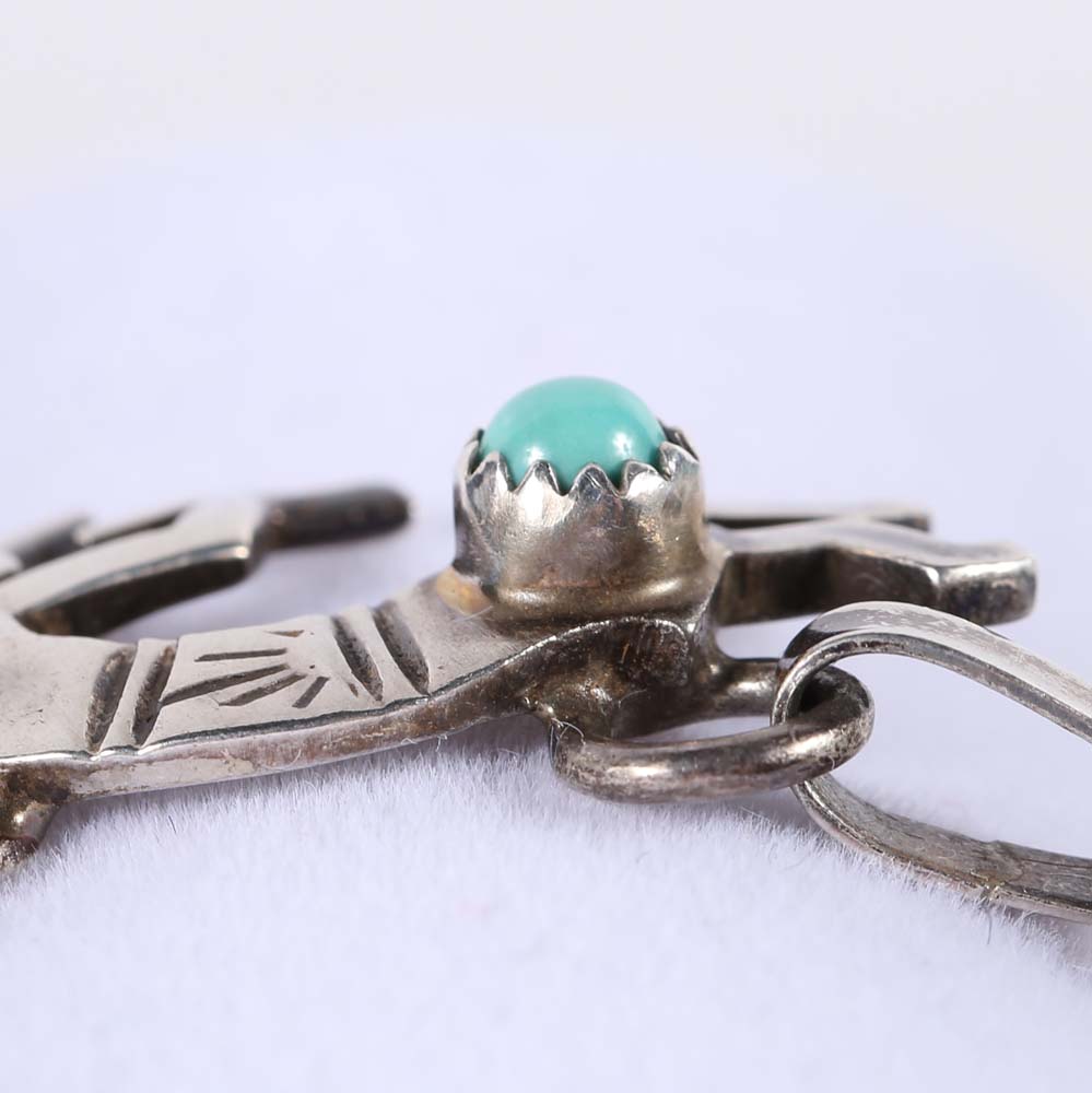 Sterling Silver Native American Form Kokopelli Turquoise Bracelet