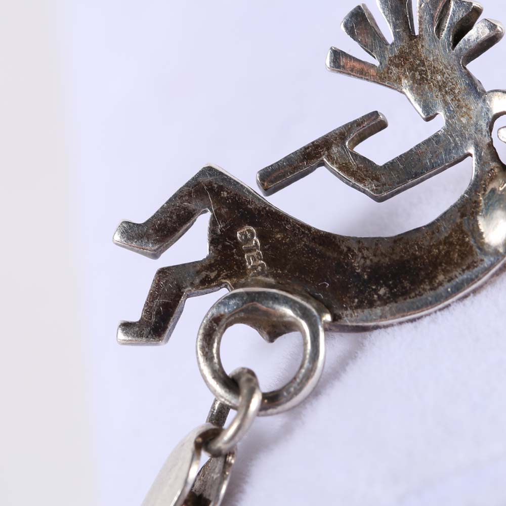 Sterling Silver Native American Form Kokopelli Turquoise Bracelet