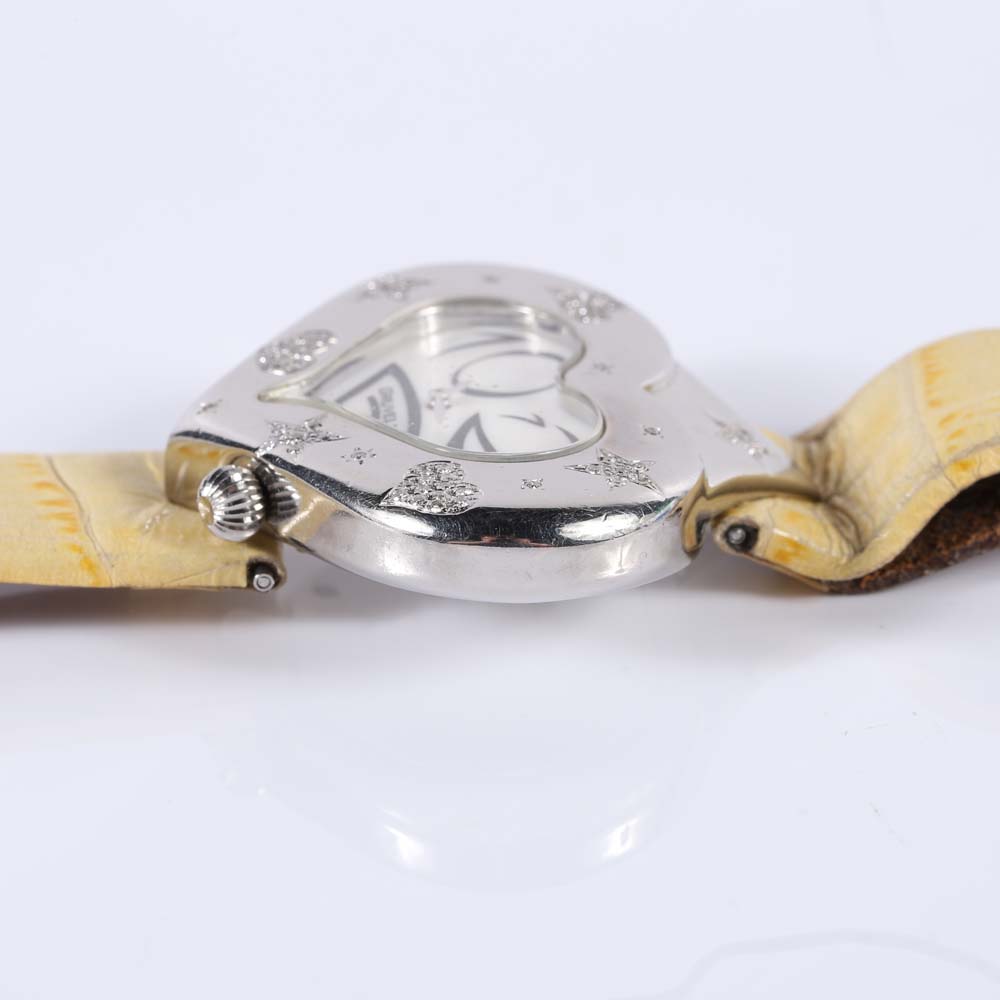Stainless Steel Gruvelli Heart-Shaped Diamond Watch