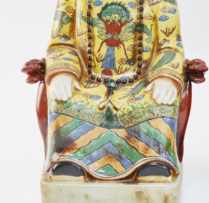 Pair of Chinese Emperor and Empress Porcelain Statues