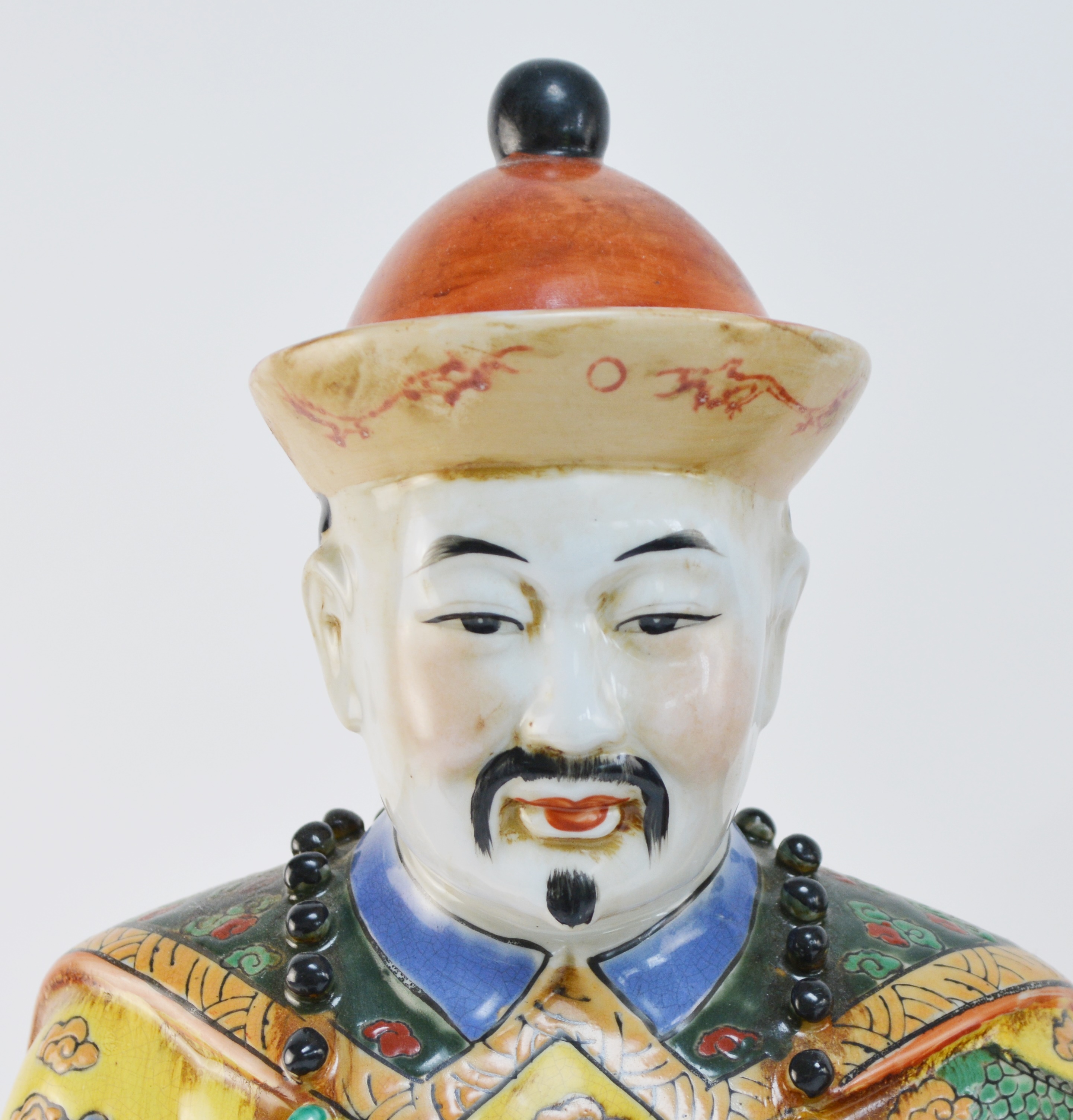 Pair of Chinese Emperor and Empress Porcelain Statues