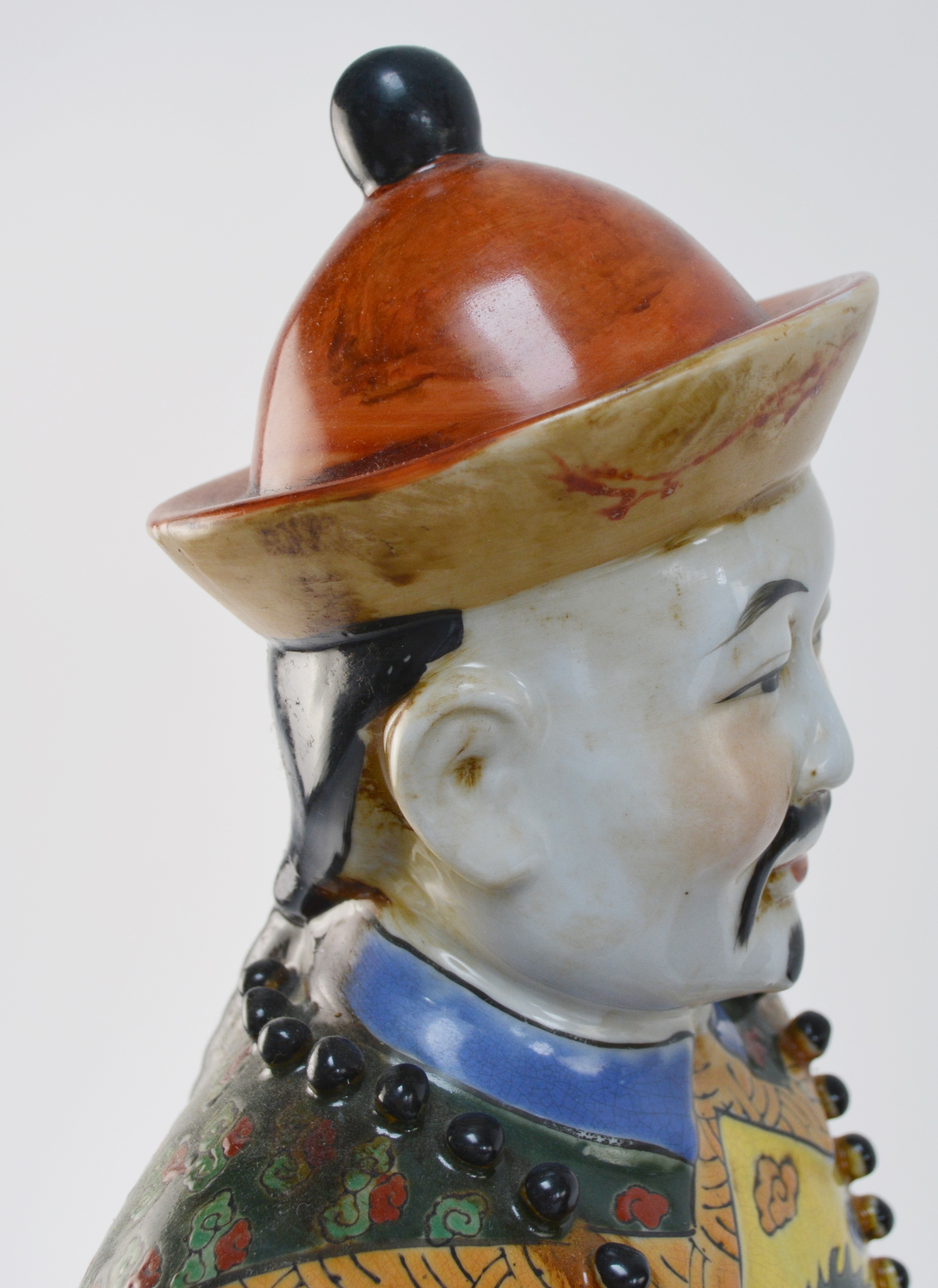 Pair of Chinese Emperor and Empress Porcelain Statues