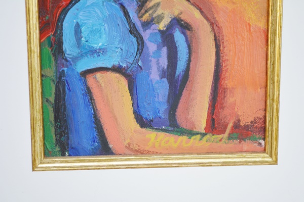 Three Ann Harrod Original Acrylic Paintings of Women