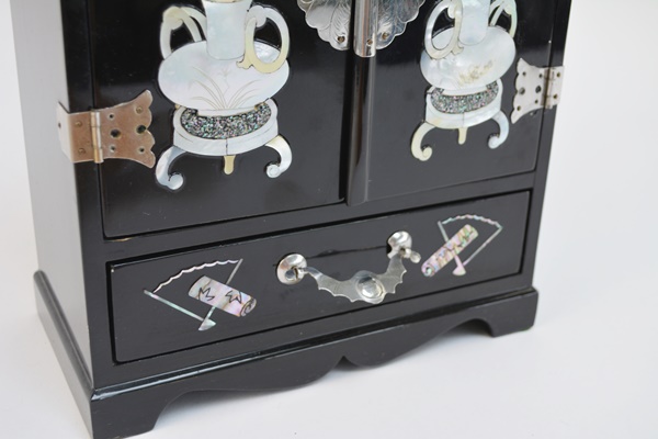 Korean Black Lacquer Jewelry Chest