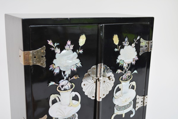 Korean Black Lacquer Jewelry Chest