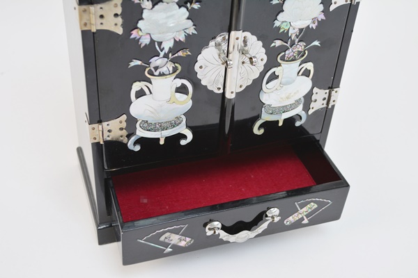 Korean Black Lacquer Jewelry Chest