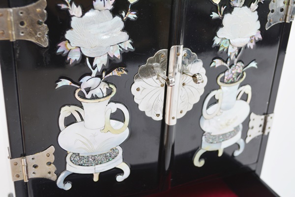 Korean Black Lacquer Jewelry Chest