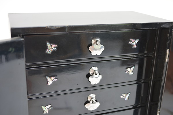 Korean Black Lacquer Jewelry Chest