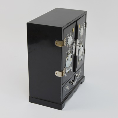 Korean Black Lacquer Jewelry Chest