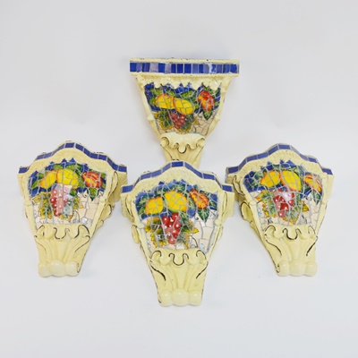 Four Mosaic Corbell Wall Shelves
