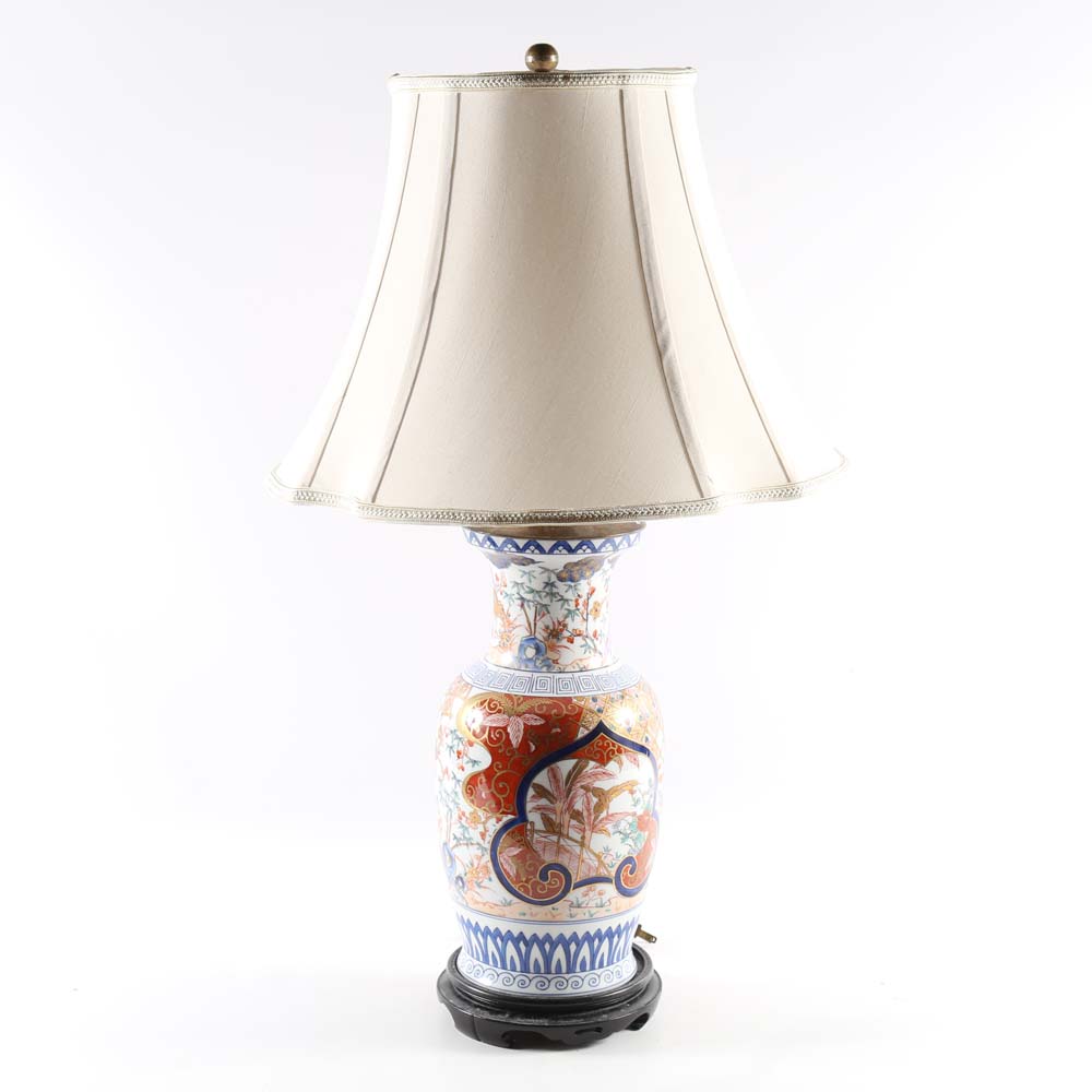 Hand Painted Japanese Imari Porcelain Table Lamp