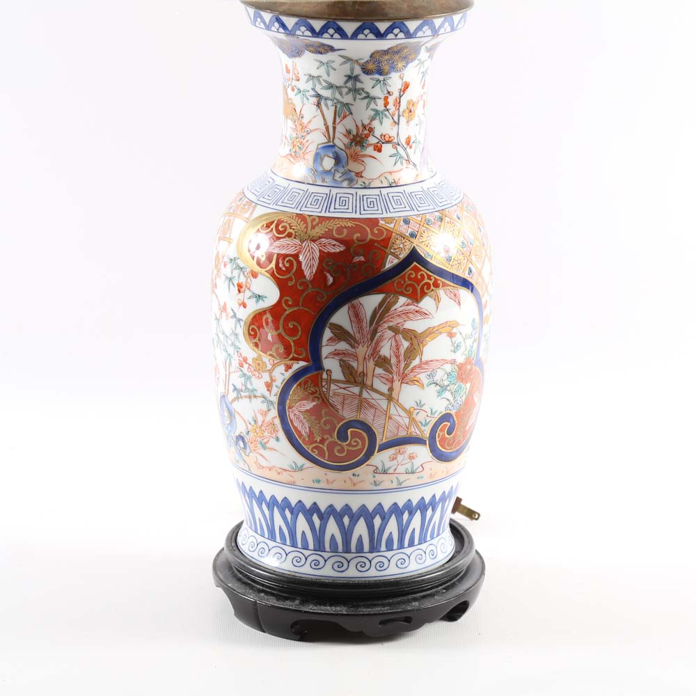 Hand Painted Japanese Imari Porcelain Table Lamp