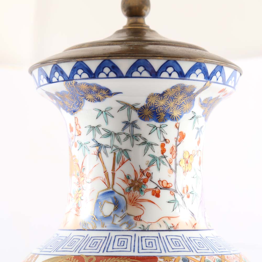 Hand Painted Japanese Imari Porcelain Table Lamp