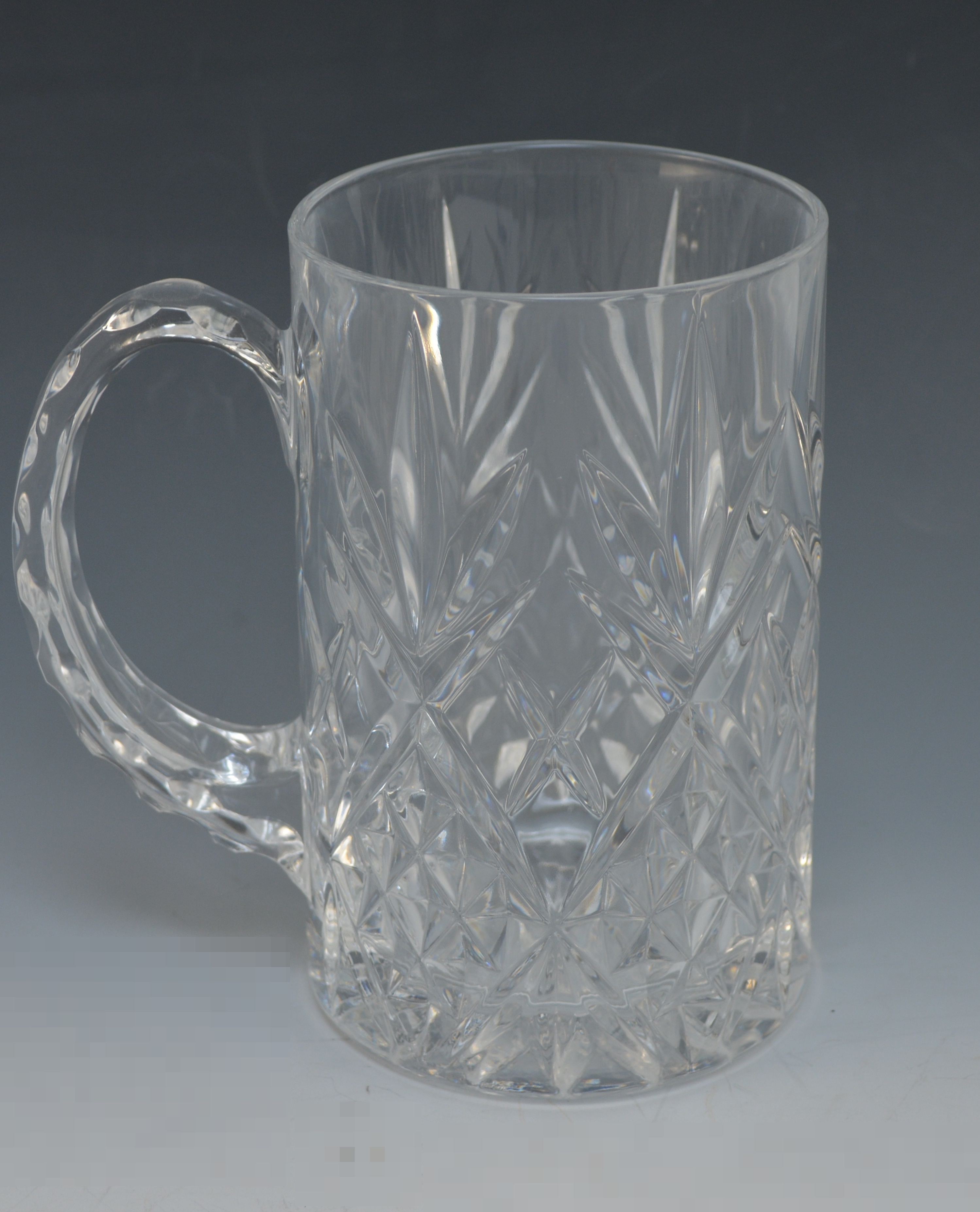 Eight Cut Glass Mugs