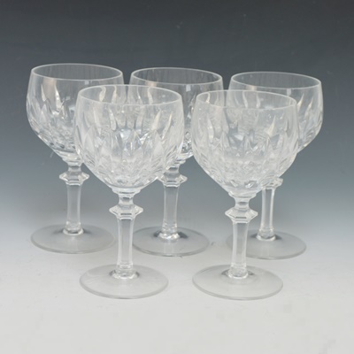 Five Gorham La Scala Crystal Wine Glasses