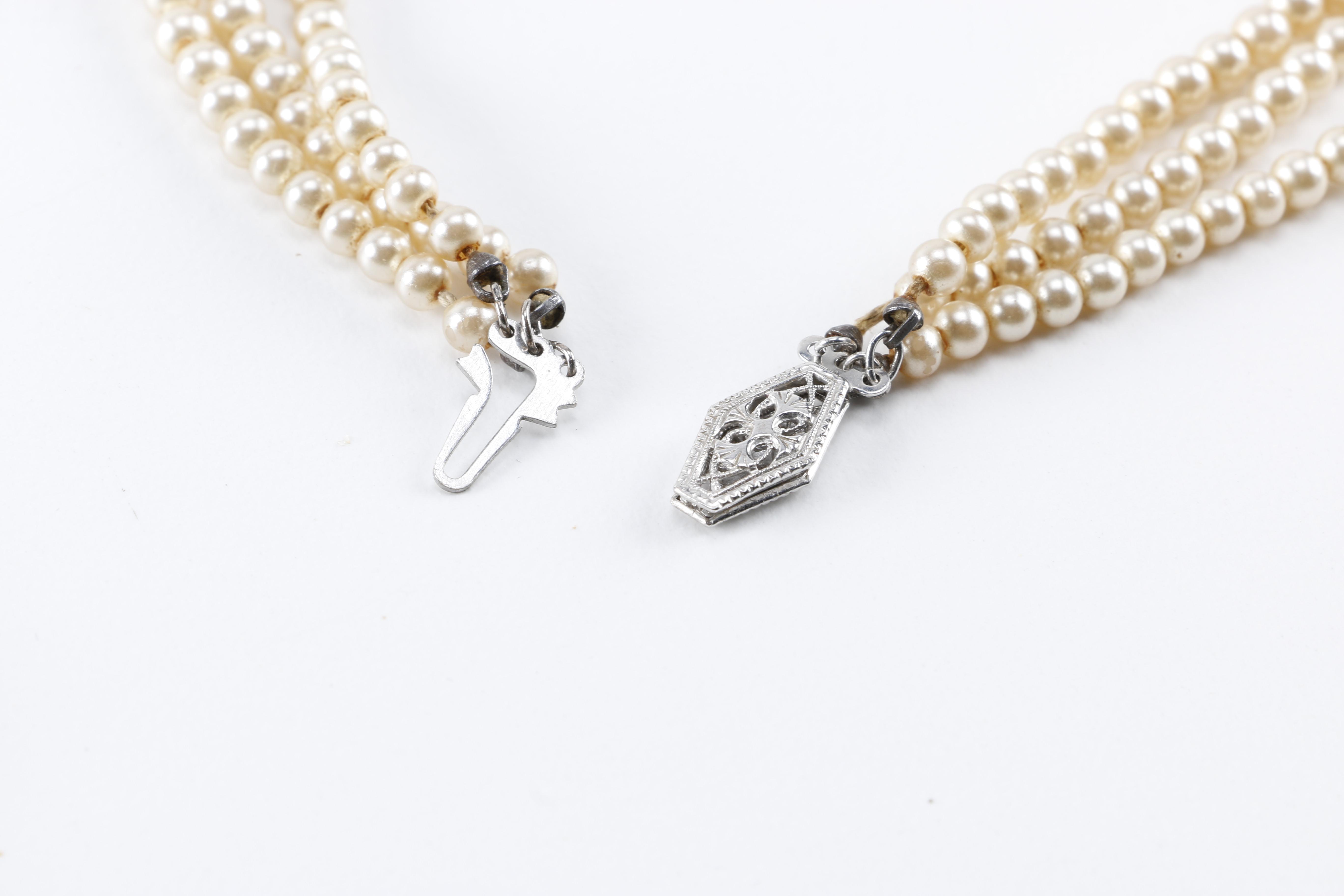 Costume Jewelry Including Faux Pearls and Rhinestones