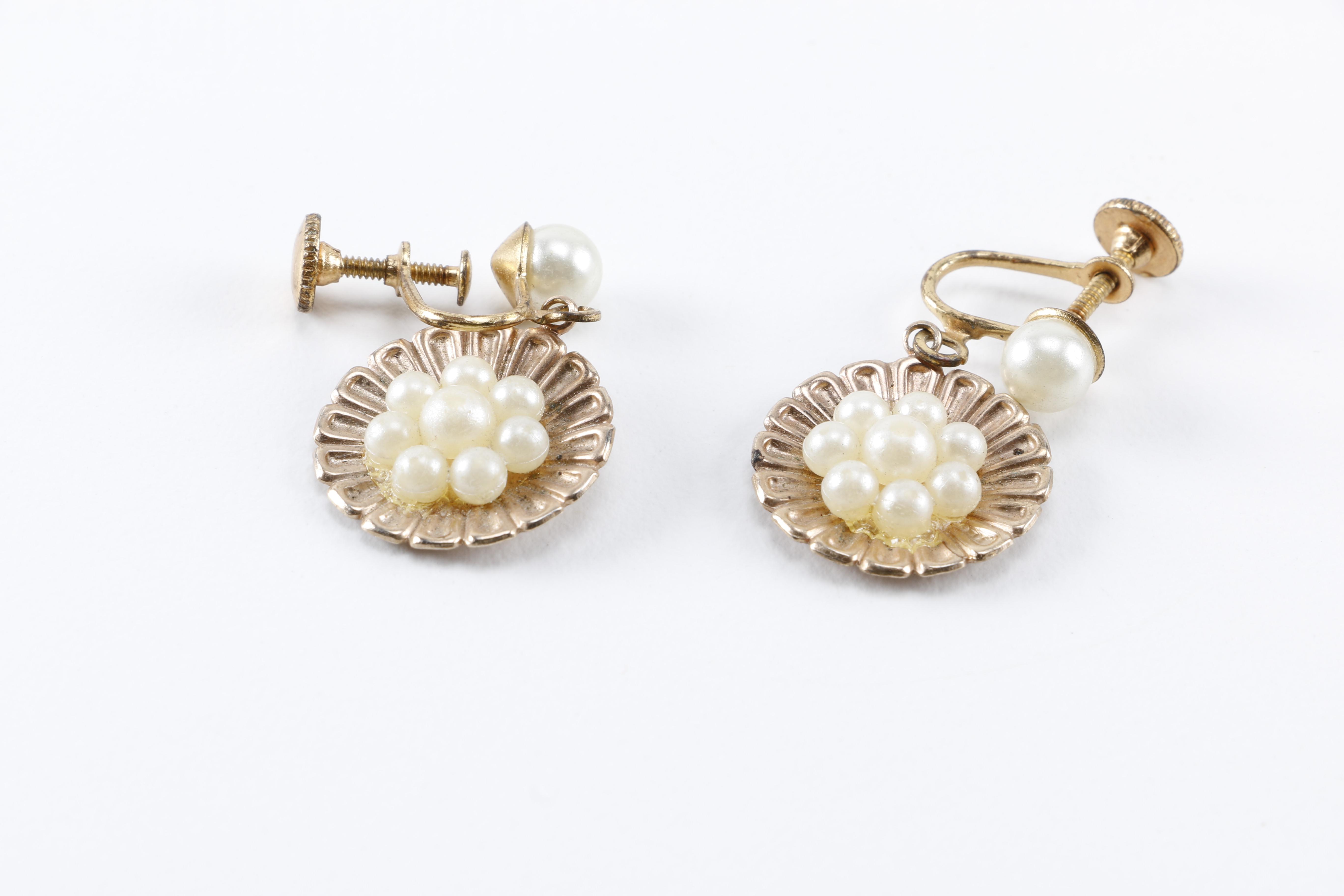 Costume Jewelry Including Faux Pearls and Rhinestones