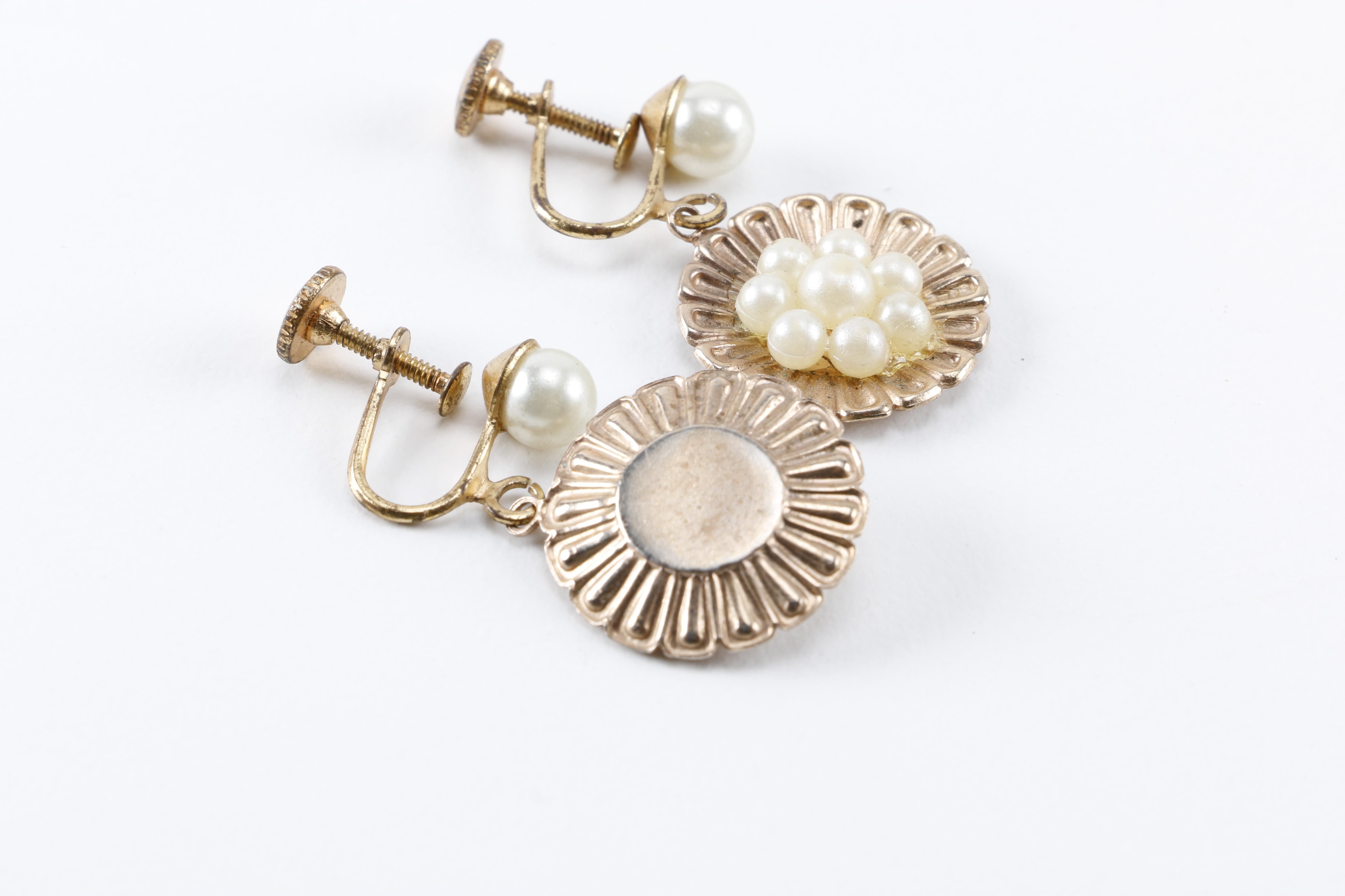 Costume Jewelry Including Faux Pearls and Rhinestones