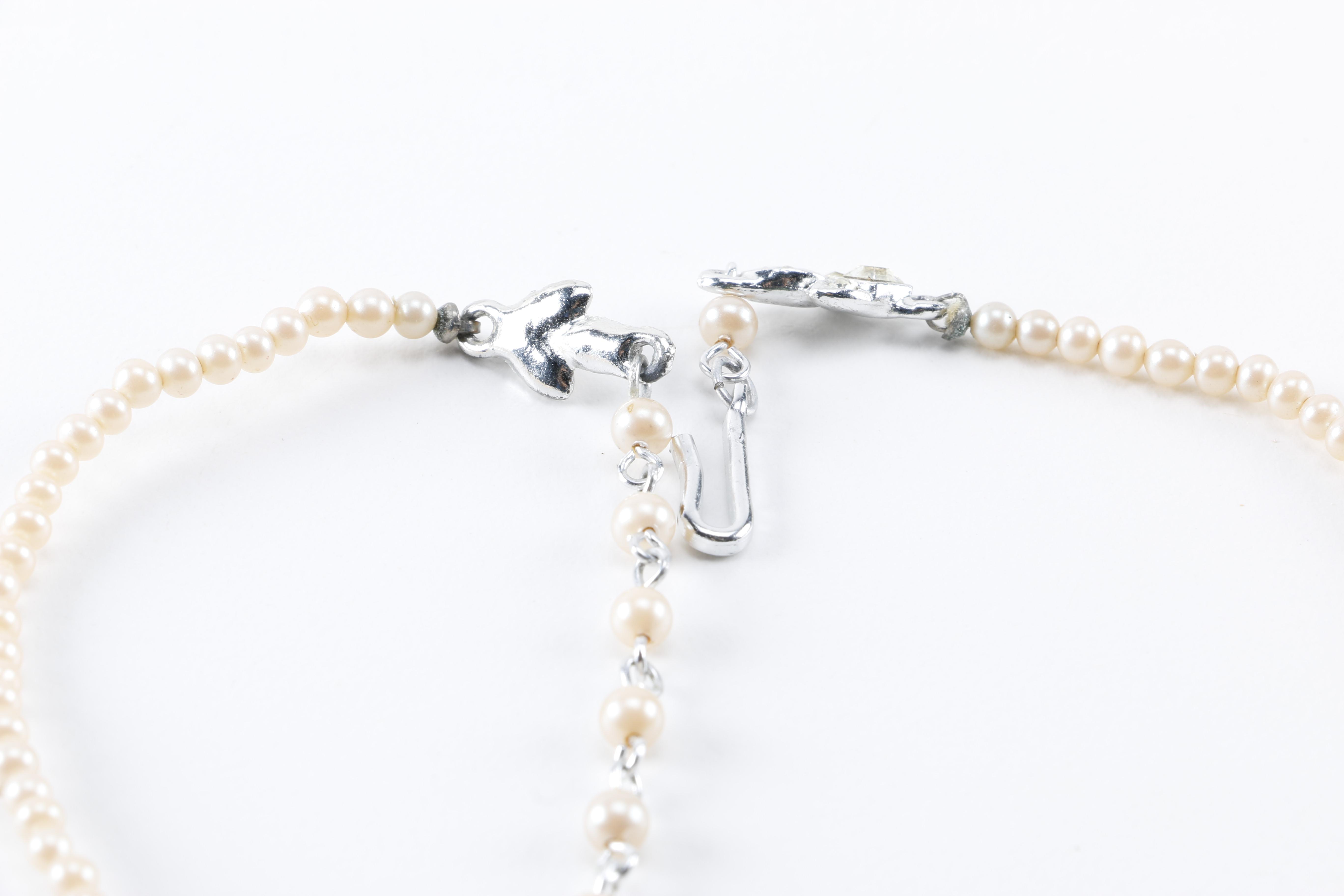 Costume Jewelry Including Faux Pearls and Rhinestones