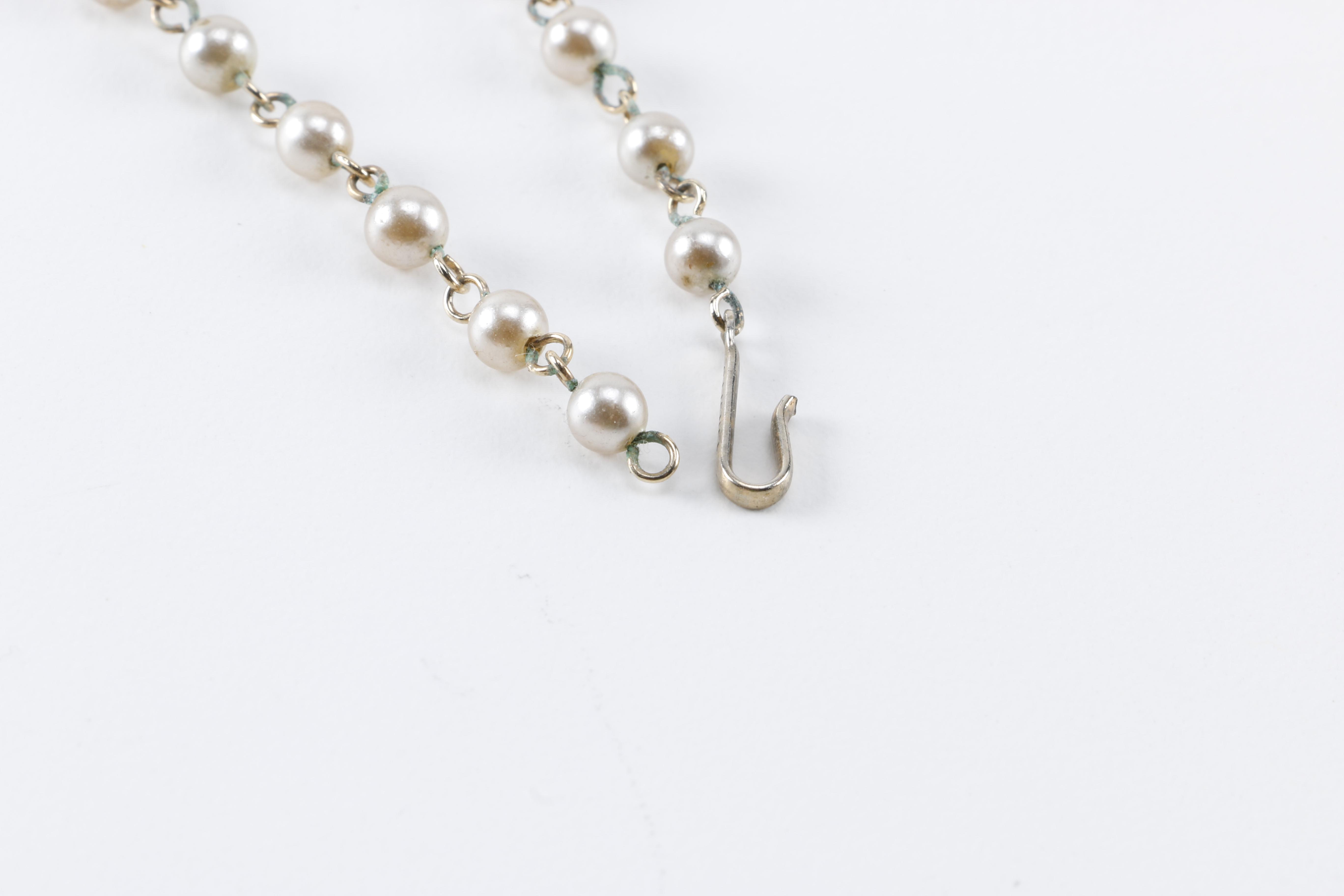 Costume Jewelry Including Faux Pearls and Rhinestones