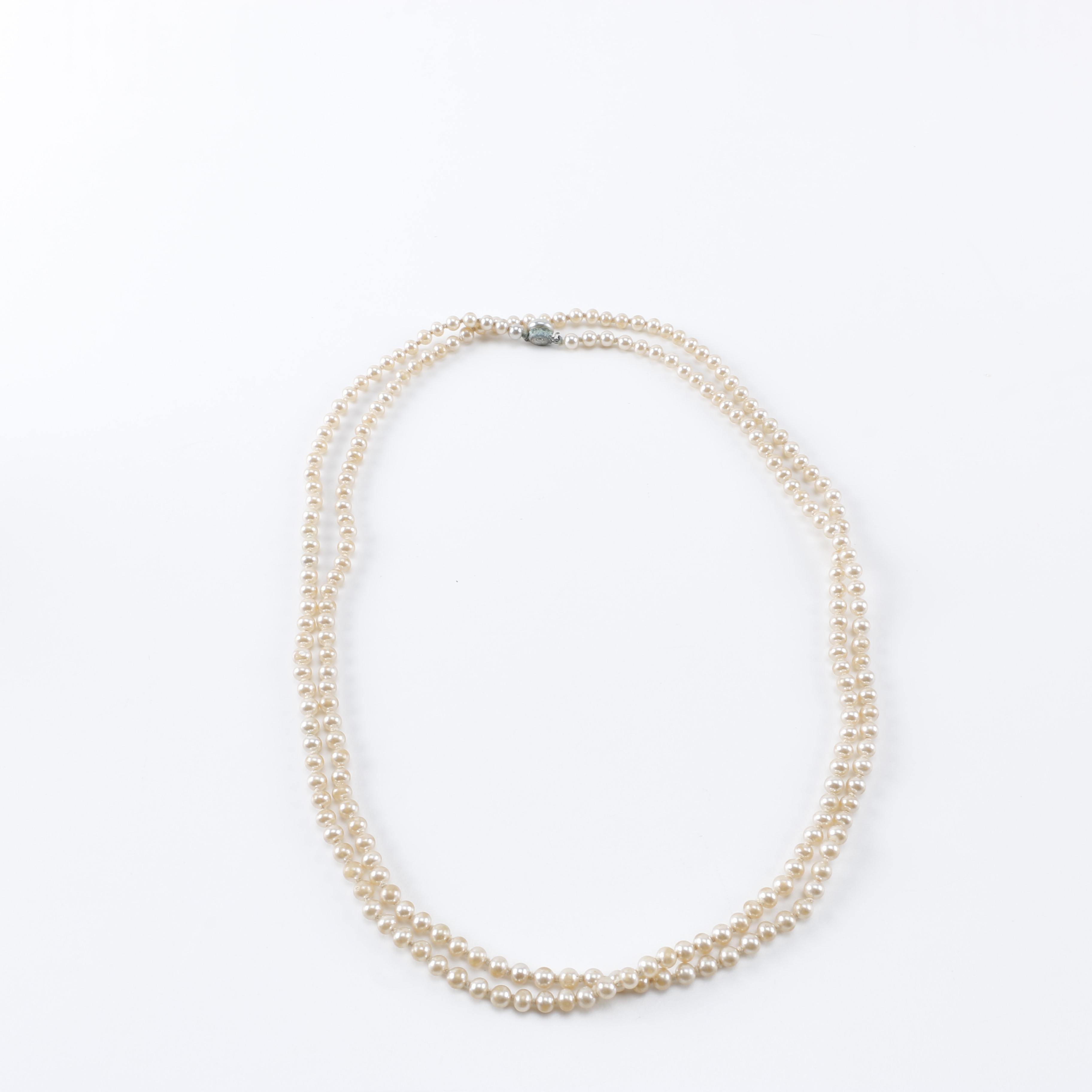 Costume Jewelry Including Faux Pearls and Rhinestones