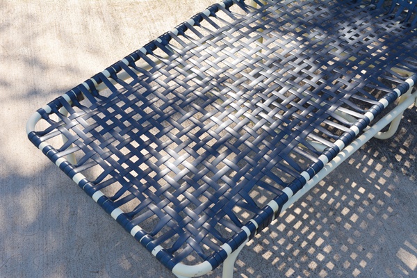 Cream Aluminum Patio Chaise Lounge