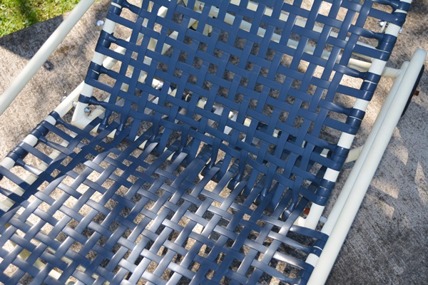 Cream Aluminum Patio Chaise Lounge