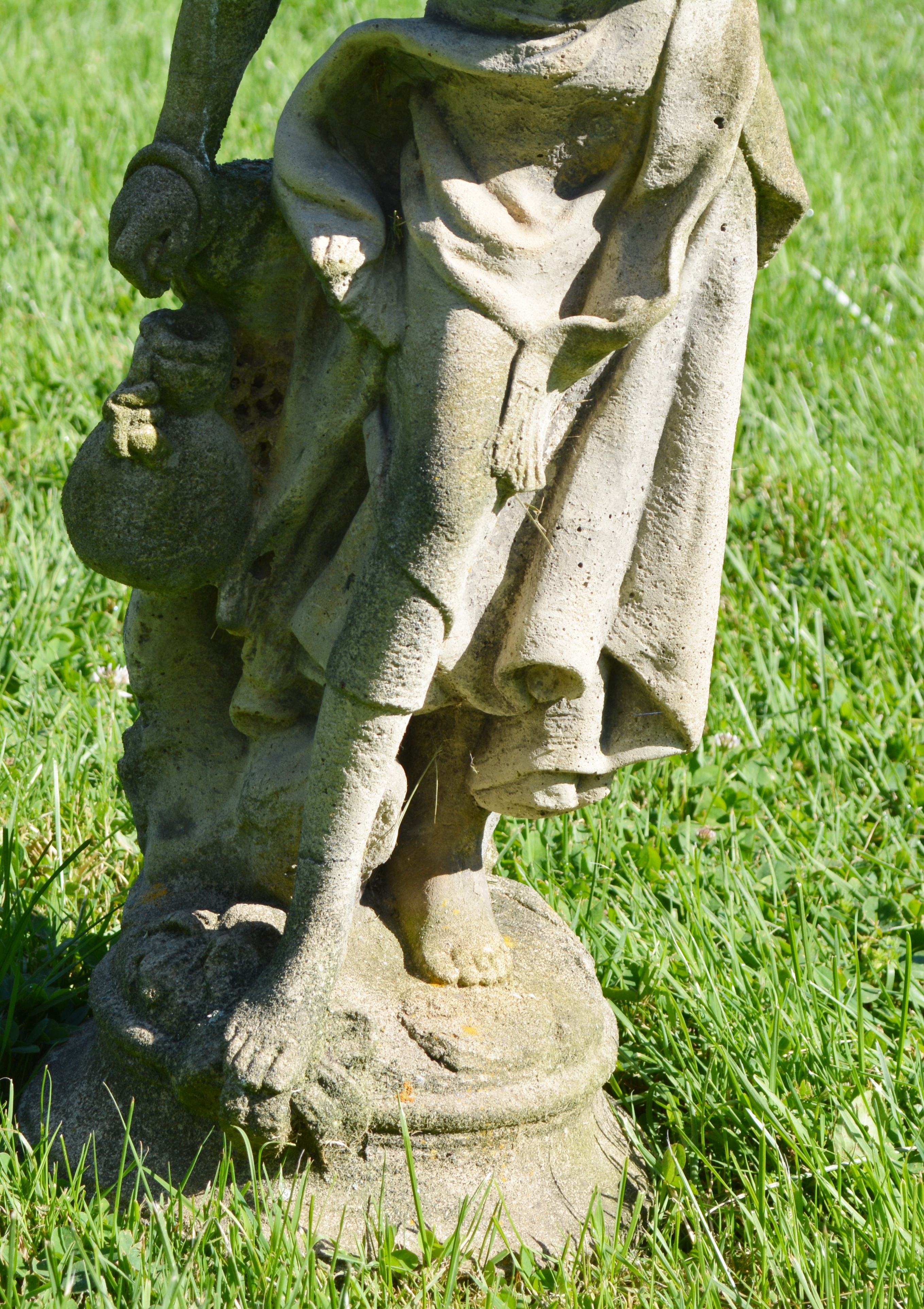 Concrete Yard Statue of Young Woman