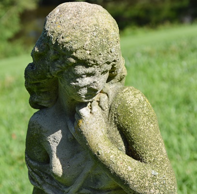 Concrete Yard Statue of Young Woman