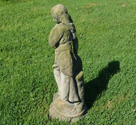 Concrete Yard Statue of Young Woman