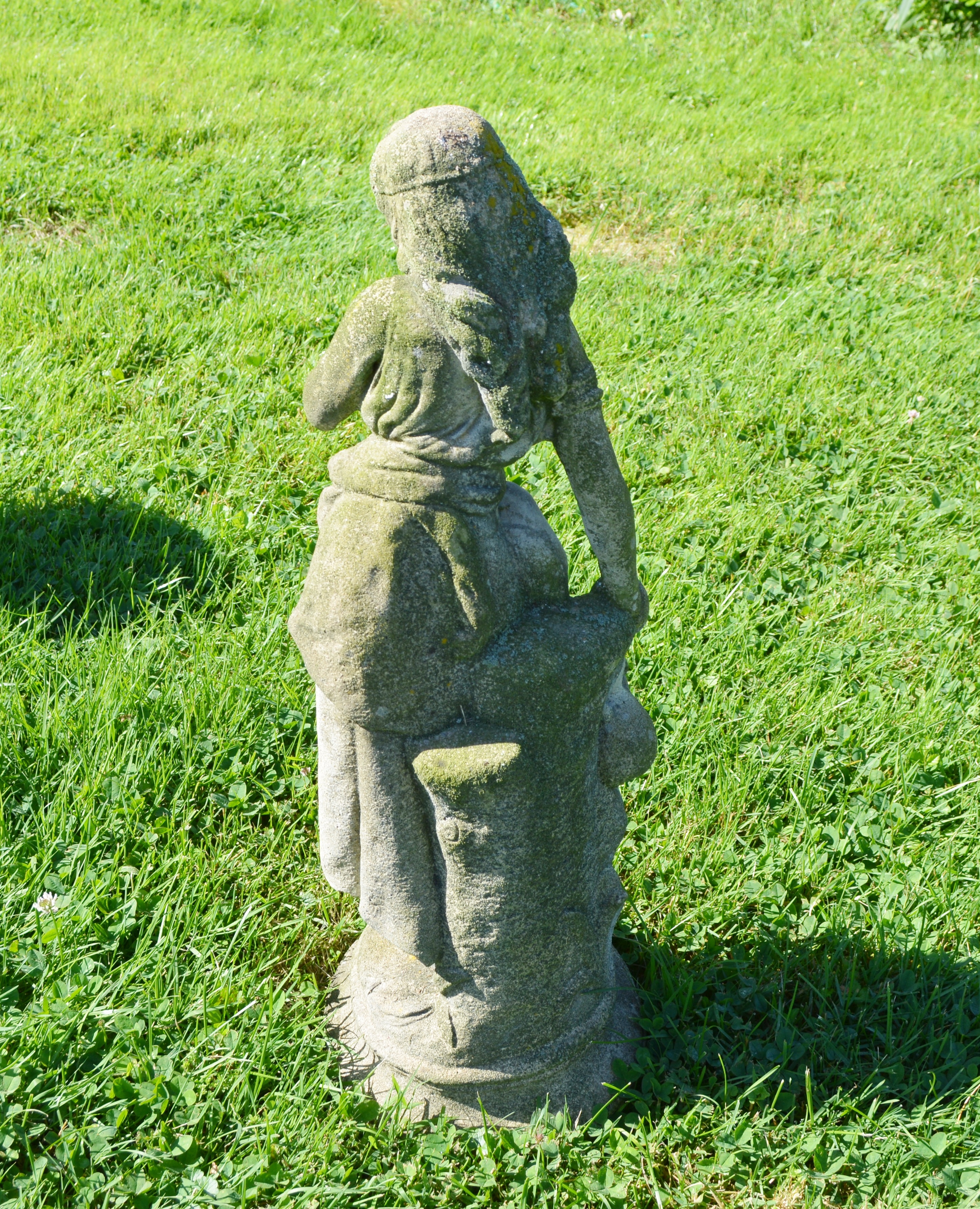 Concrete Yard Statue of Young Woman